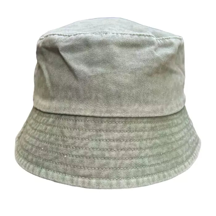 ECO-FRIENDLY BUCKET HAT WASHED AND EMBROIDRED MUSICAL NOTES