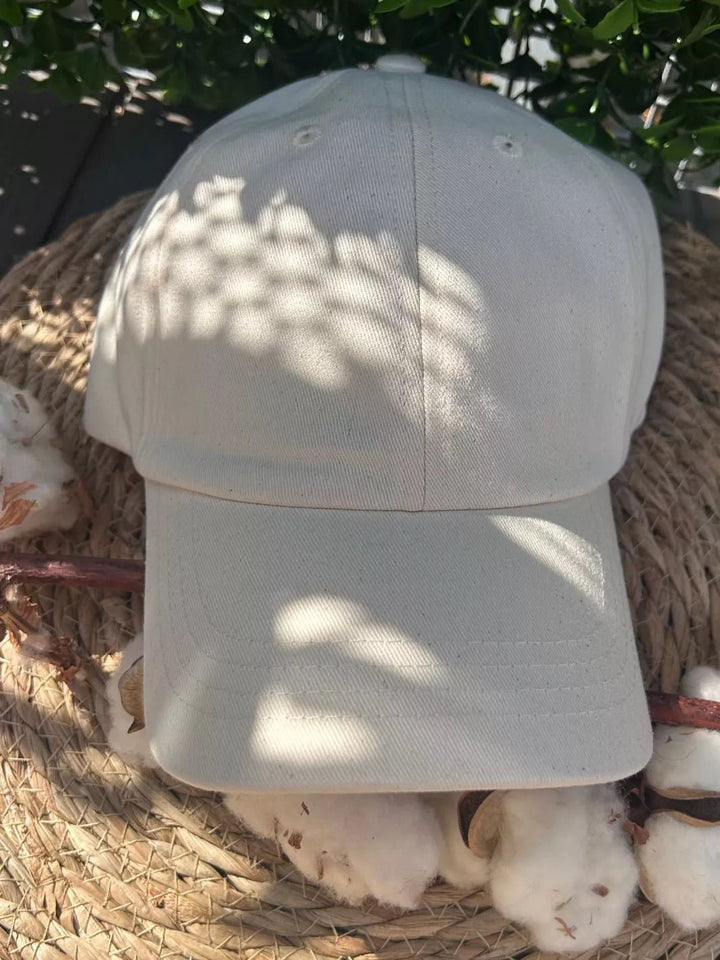 Organic Cotton White Raw Baseball Cap