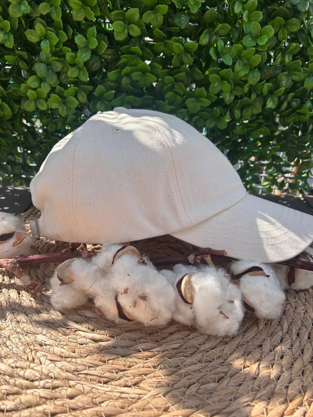 Organic Cotton White Raw Baseball Cap