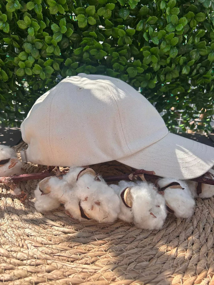 Organic Cotton White Raw Baseball Cap