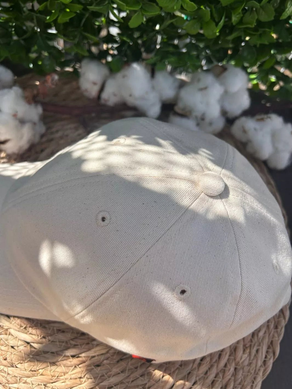 Organic Cotton White Raw Baseball Cap