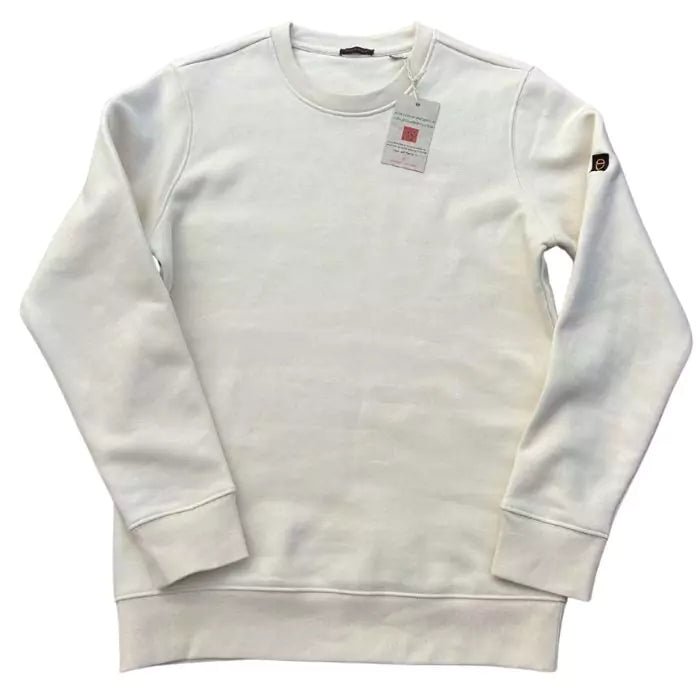 white raw eco-friendly unisex crewneck sweatshirt