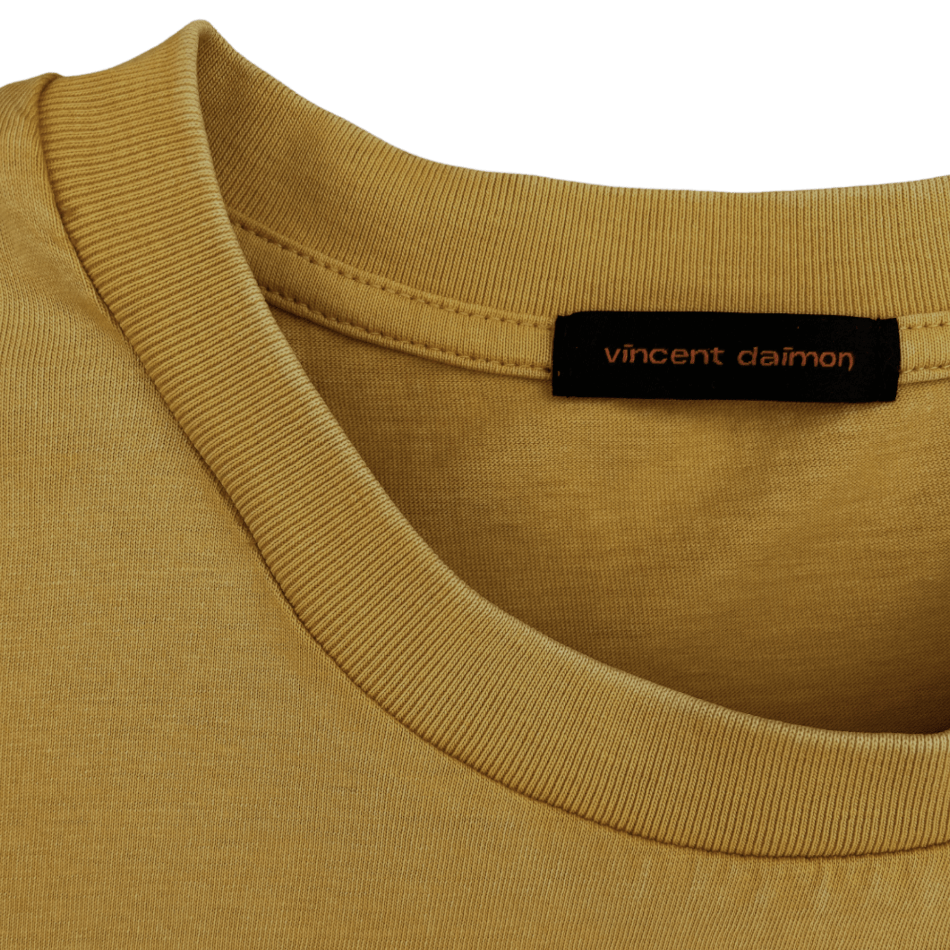 VINTAGE ORGANIC OCHRE COTTON T-SHIRT - Vincent Daimon