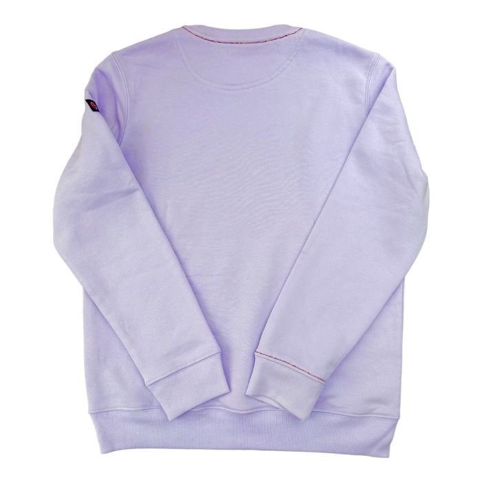 Sustainable eco-friendly lavander embroidered sweatshirt made of organic cotton and recycled polyester