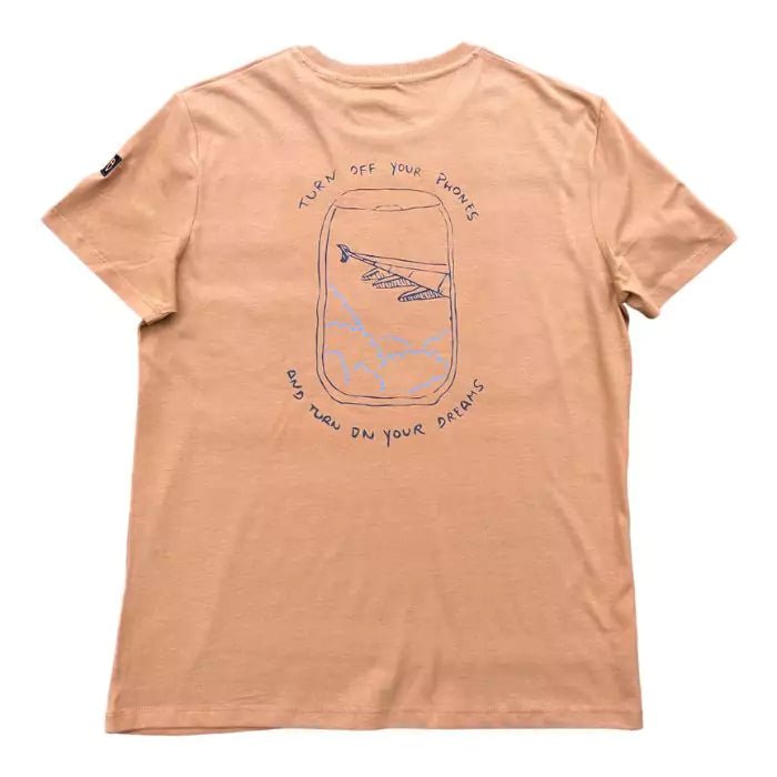 brown sugar unisex organic cotton t-shirt with airplane print