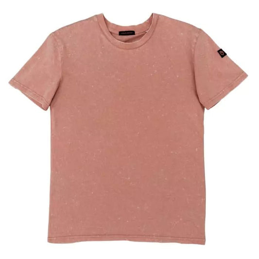 Pink t-shirt with dèlavè effect in organic cotton